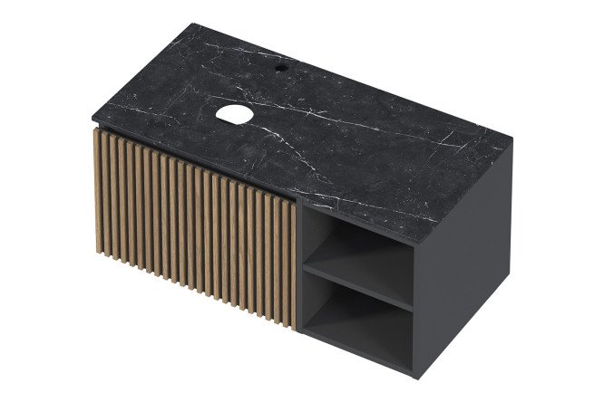 Изображение товара Подвесная тумба для ванной 1Marka Rail 90П 1я 2п серый стильный дизайн