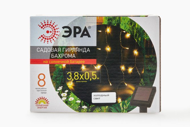 Изображение товара Гирлянда садовая ЭРА Бахрома 3.8 м