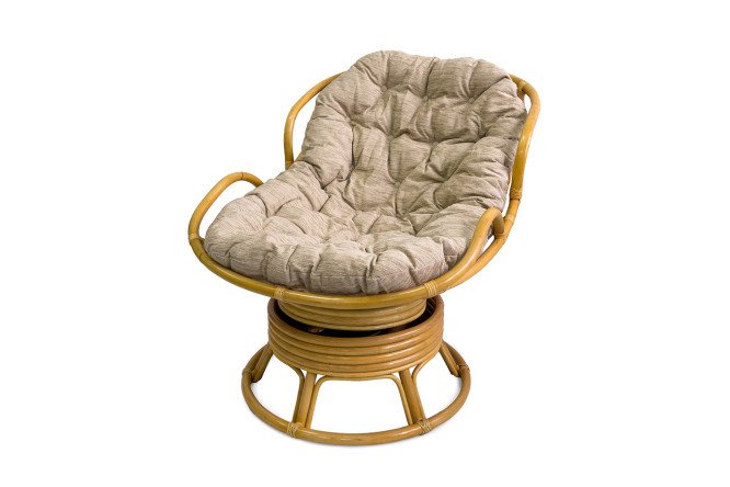 Изображение товара Вращающееся кресло Челси мёд с мягкими элементами и подушкой 80 см ширина сиденья