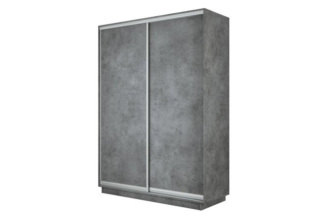 Изображение товара Двухдверный шкаф-купе Slide-2 v.2 120х220х60 см бетон серебро современный дизайн