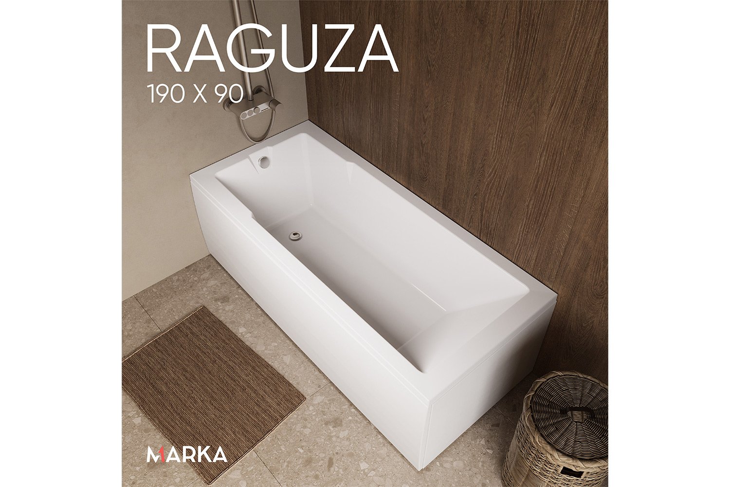 Ванна Marka One Рагуза (Raguza) белый 190x90 см