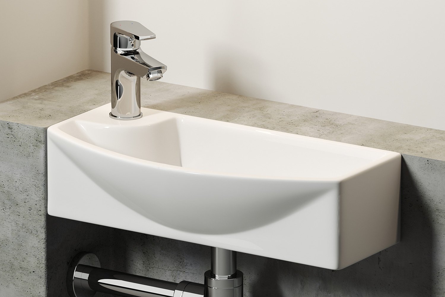 Умывальник подвесной угловой CERAMICANOVA Element CN6038R 45.5х13х22 см