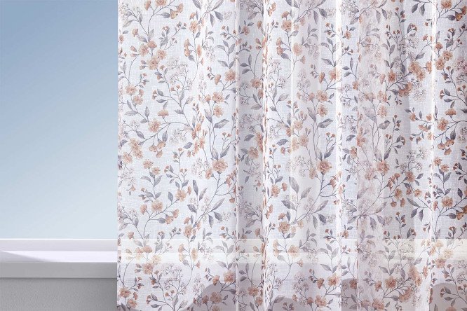 Изображение товара Тюль HOFF Энкаустика 300х290 см, 1 шт., цвет белый, коричневый