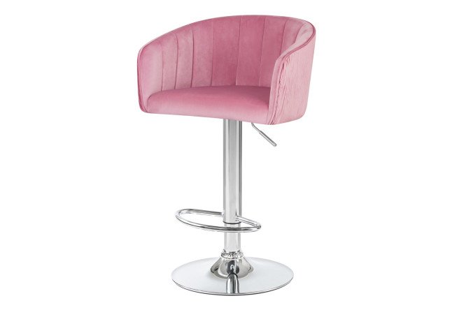 Изображение товара Стул барный DOBRIN Darcy 51х86х46 см, цвет обивки розовый, ножек хром