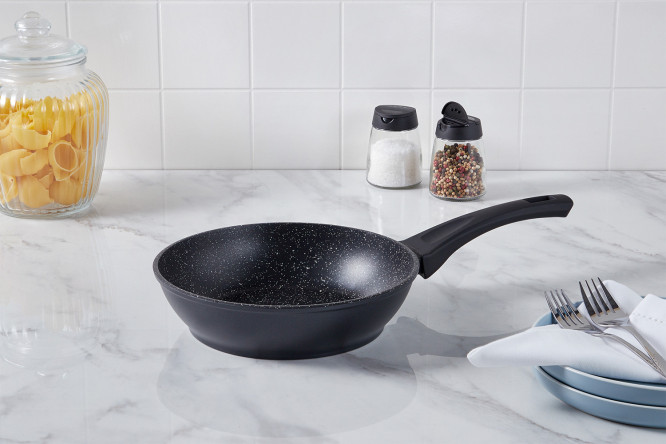 Изображение товара Сковорода BERKRAFT Mercury 22 см с мраморным покрытием для индукционных плит