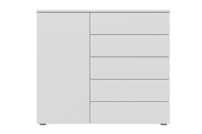 Комод Оскар Лайн 125,4х109,2х44 см, белый гладкий, push-to-open