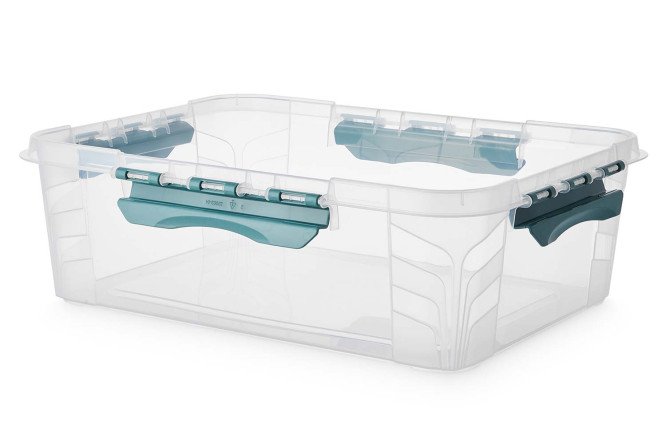 Ящик для хранения универсальный Grand box с крышкой, замками и ручкой 39x12.4x29 см, 10 л
