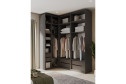 Шкаф София 2-х дверный с 2-мя ящиками, графит с черными ручками