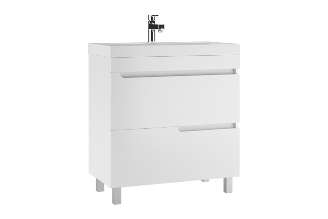 Изображение товара Тумба под раковину напольная Айсберг Веста 79.2 см с двумя ящиками белая