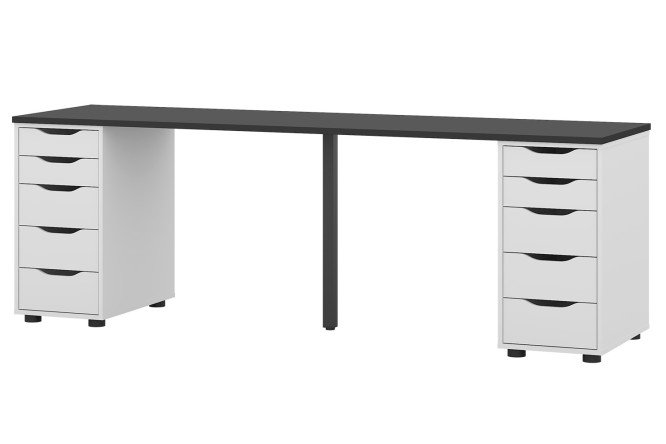 Изображение товара Письменный стол Alexys 200 см с тумбами белый черный