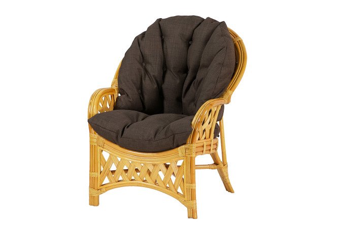 Изображение товара Кресло Черчилль цвет каркаса мёд, мягких элементов коричневый