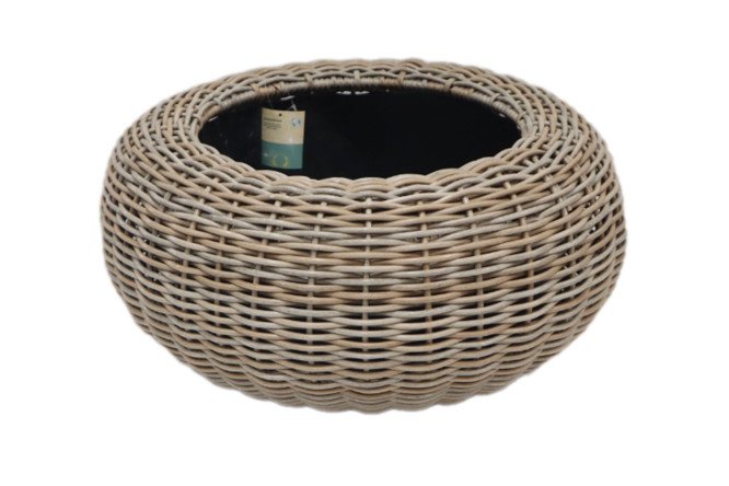 Изображение товара Кашпо плоское Астра 49х22 см искусственный ротанг капучино для растений