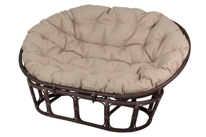 Изображение товара Диван Мамасан цвет каркаса орех матовый, мягких элементов бежевый