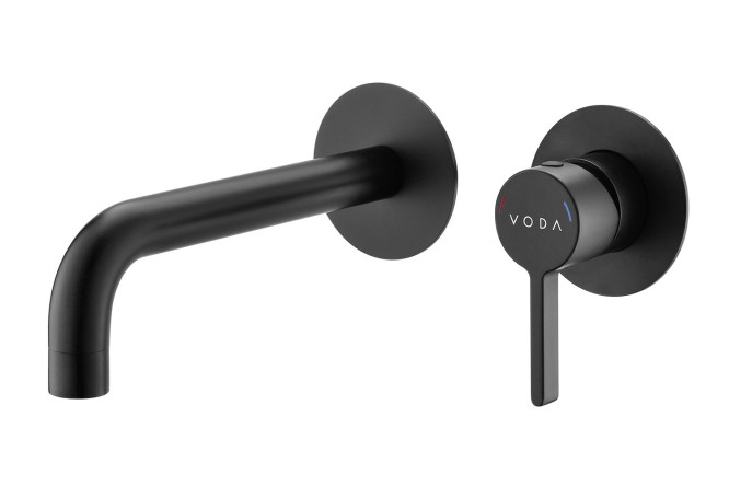 Изображение товара Смеситель VODA Vessel VSL28B скрытого монтажа черный нержавеющая сталь рычаг