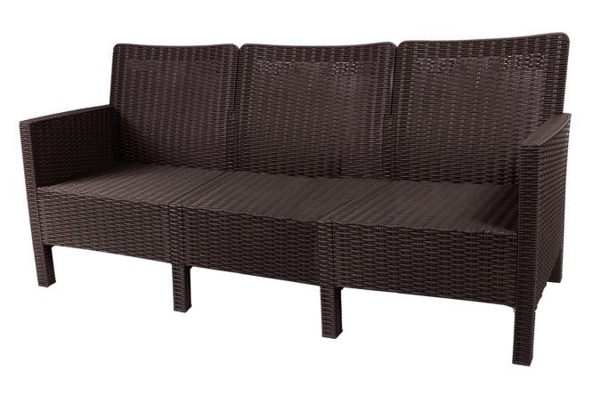 Изображение товара Диван 3-местный садовый СадКо цвет каркаса коричневый, отделки коричневый
