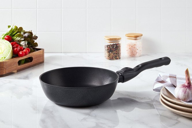 Изображение товара Сковорода VANHOPPER Carat 20 см с съёмной ручкой для индукционных плит