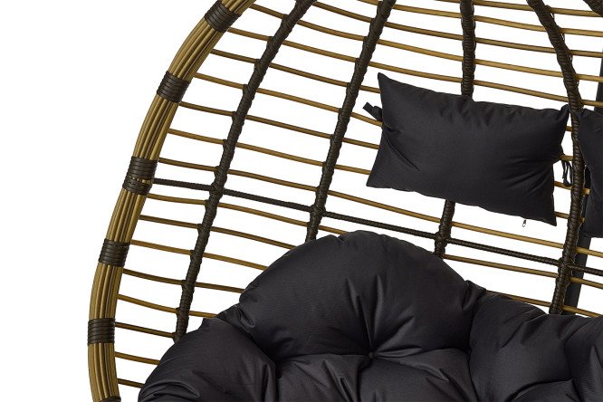 Кресло подвесное Siesta tubo цвет основания и каркаса чёрный, отделки бамбук