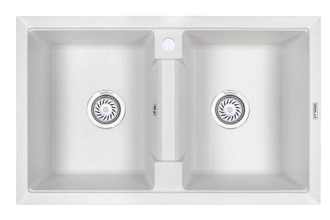 Изображение товара Врезная кухонная мойка GRANULA 8101 из кварца 81х50х22 см с крылом