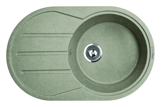 Изображение товара Мойка врезная с крылом LAVA E.2 SCANDIC 77x49.5x19 см инженерный гранит
