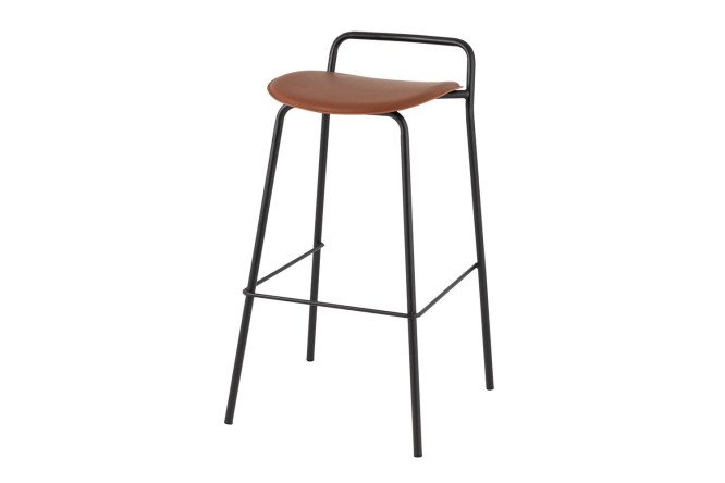 Изображение товара Стул барный Mantis 46.5х82х47 см коричневая обивка чёрные ножки