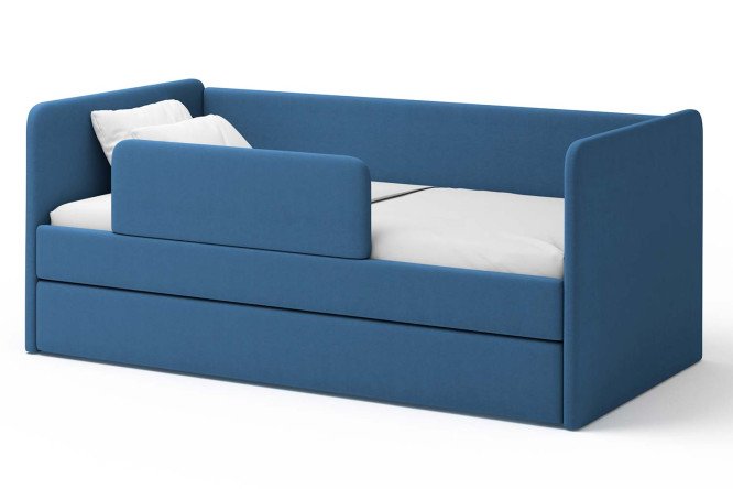 Изображение товара Кровать-тахта Jenny с бортиком и ящиком 80х160 см цвет сапфир