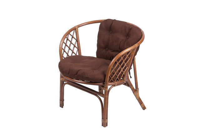 Изображение товара Кресло Багама миндаль матовое с коричневыми мягкими элементами