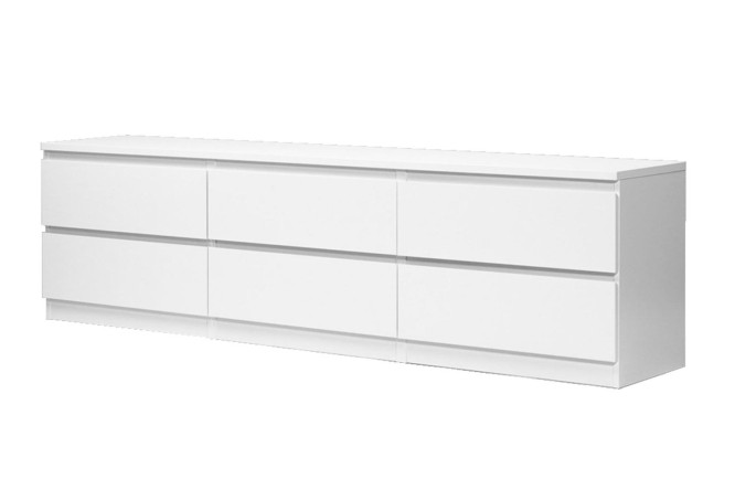 Изображение товара Тумба Кастор с 6 ящиками белая современного дизайна