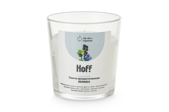 Изображение товара Свеча HOFF Pure berries 8 см с натуральным ароматом для уютного дома