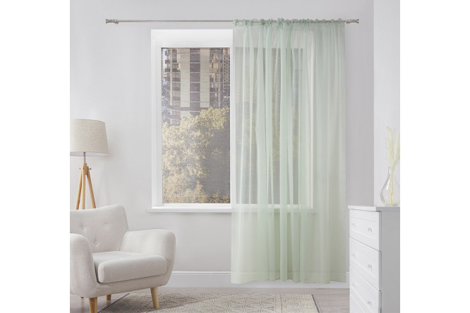 Изображение товара Тюль Emily 300x260 см, зелёная вуаль из полиэстера для интерьера