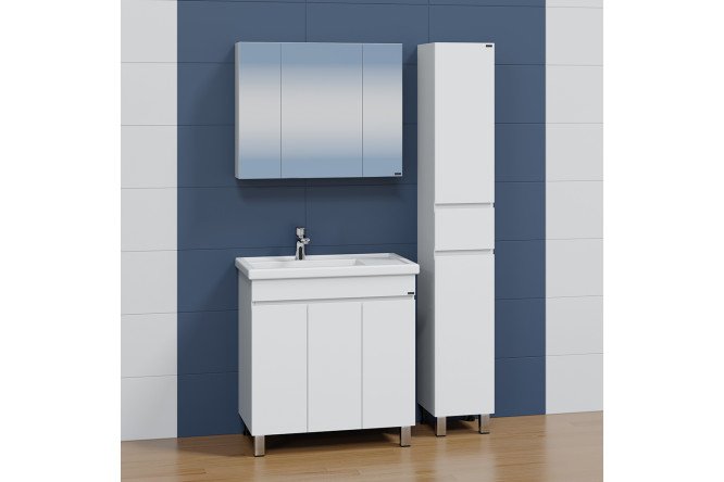 Тумба напольная САНТА Марс 80 П 700217 3 двери 81 см, цвет каркаса белый, фасада белый