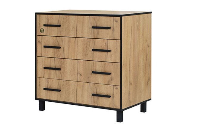 Изображение товара Стильный комод ИВАРУ Лофт-8 из дуба крафт золотой размеры 90x90x50 см