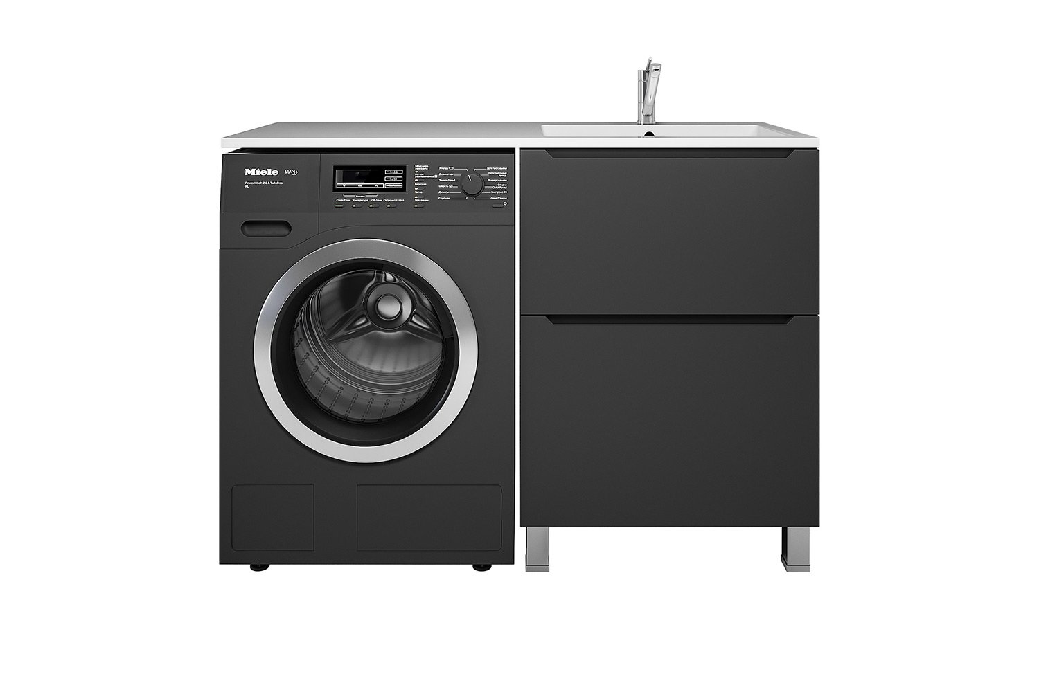 Тумба подвесная Tanos 60 TTanosVMF60B2 58 см, цвет каркаса чёрный, фасада чёрный