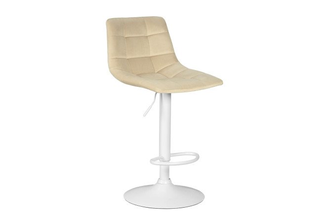 Стул барный DOBRIN Tailor White 47х92х49 см, цвет обивки бежевый, ножек белый
