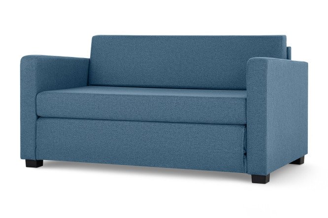 Изображение товара Диван-кровать 2-местный Васюган синего цвета с просторным спальным местом