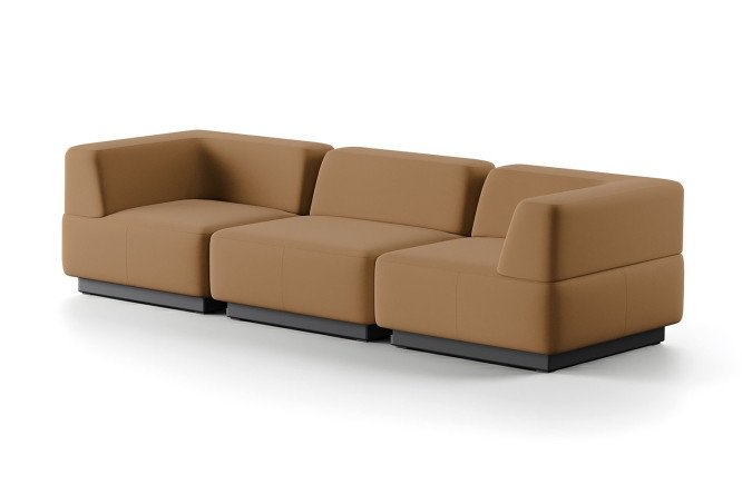 Изображение товара Модульный диван Сиб мод.4 270х70х90 см с экокожаной обивкой оранжевый