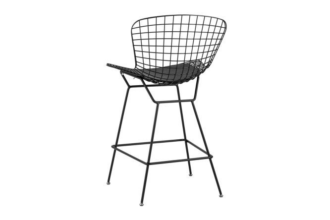 Фото 7 Стул полубарный Stool Group Bertoia 53х112х68 см, цвет сидушки чёрный, ножек чёрный
