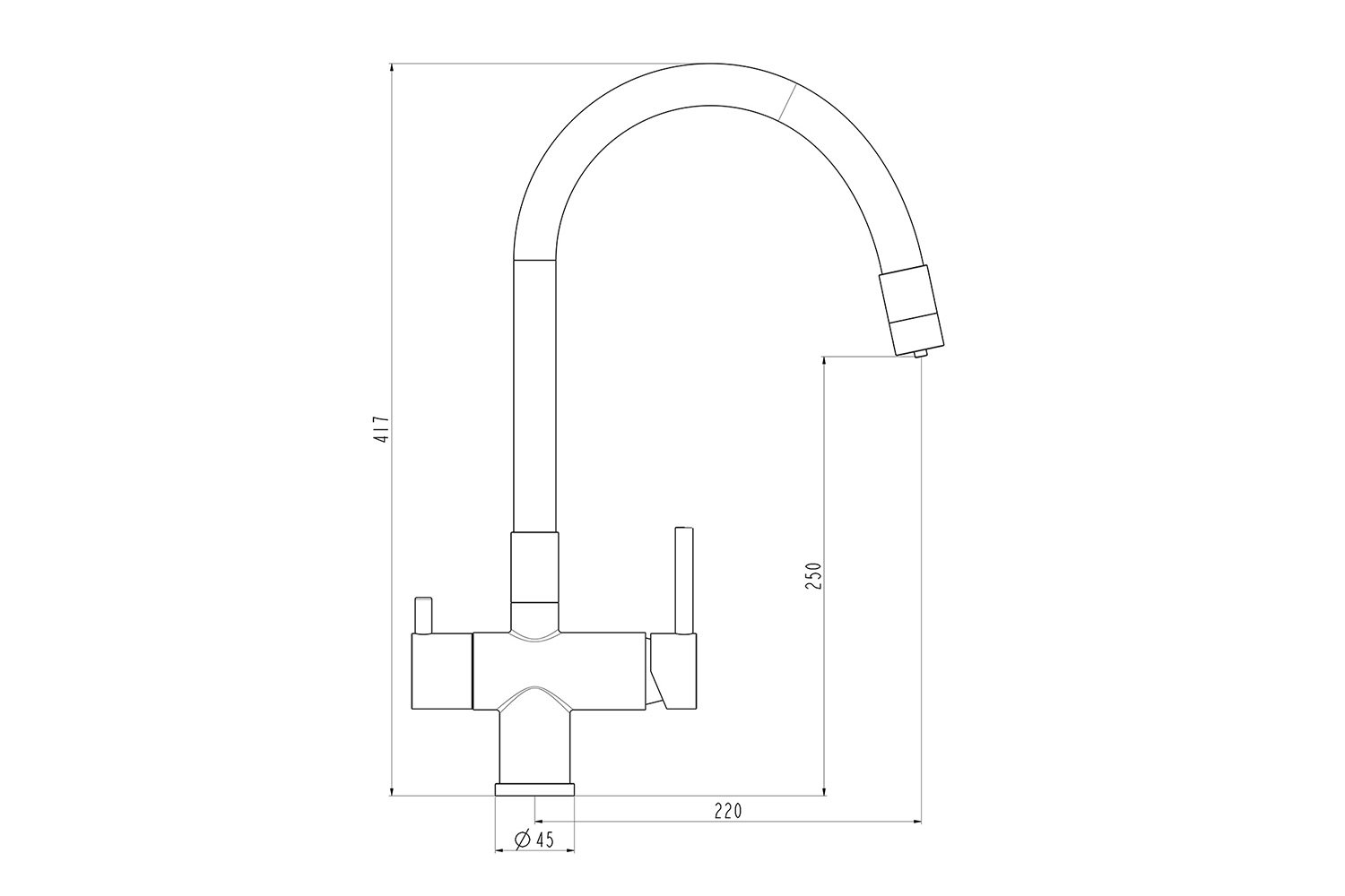 Смеситель для кухни G4398-36 с гибким изливом