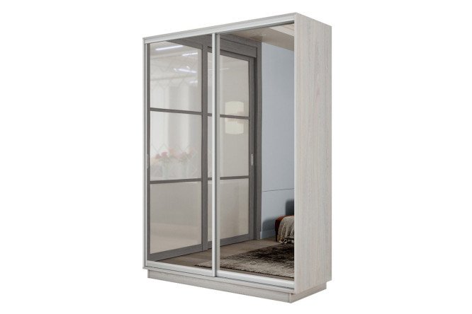 Изображение товара Шкаф-купе 2-дверный Slide-2 v.2 160х240х60 см ясень анкор светлый серебро