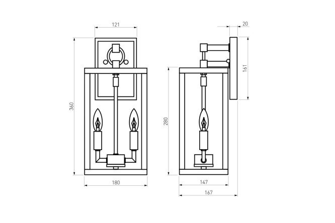 Фото 7 Светильник садово-парковый ELEKTROSTANDARD Candle Планка, 60 Вт, E14