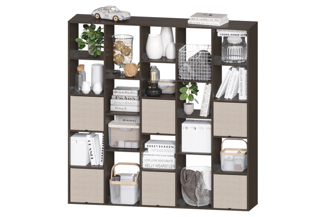 Изображение товара Стеллаж СТ 175В из ЛДСП венге размер 177,8х177,6х39 см