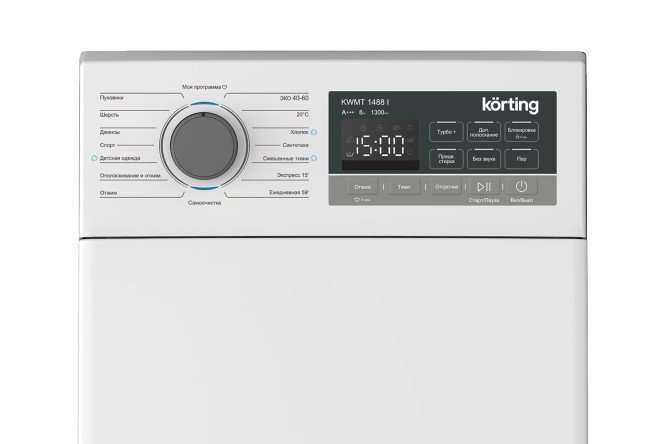 Стиральная машина KORTING KWMT 1488 I с вертикальной загрузкой