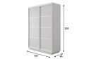 Шкаф-купе 2-дверный Slide-2 v.2 120х220х45 см, белый снег/белый профиль, с разделителями
