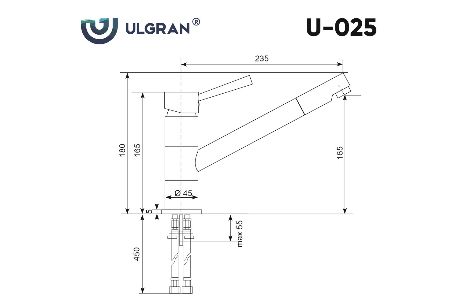 Смеситель ULGRAN Classic U-025 302