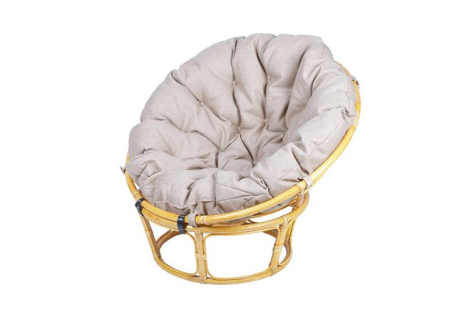 Изображение товара Кресло Папасан 115х85х115 см, цвет каркаса мёд, мягких элементов бежевый