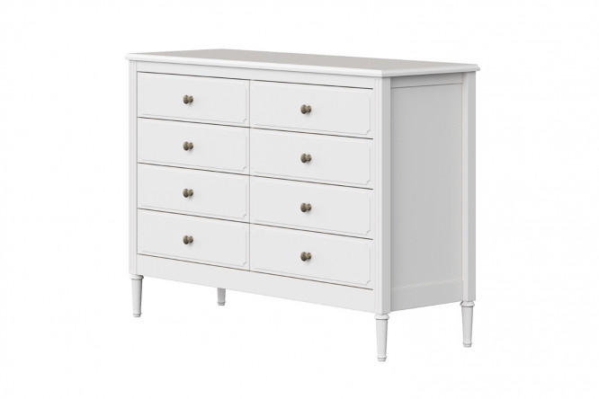 Изображение товара Комод Elit с 8 ящиками из массива бука белого цвета