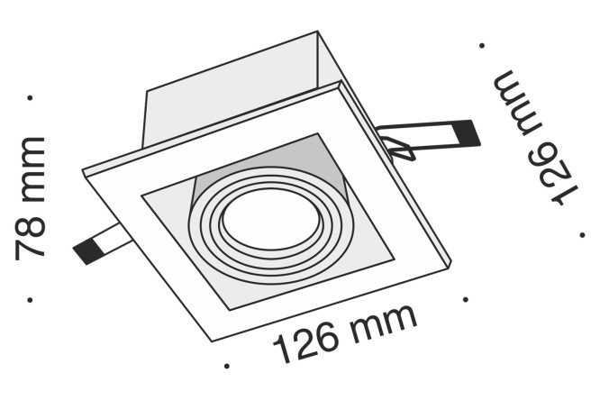 Светильник встраиваемый MAYTONI Downlight Metal Modern 12.6x7.8x12.6 см, GU10