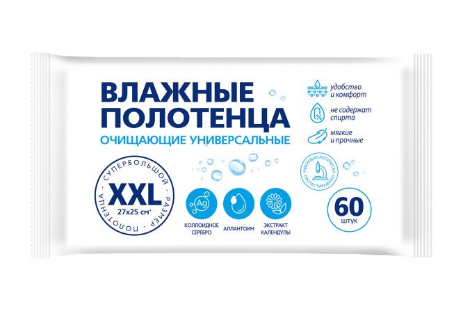 Изображение товара Влажные полотенца XXL 60 шт.