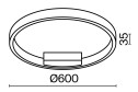 Светильник потолочный LED MAYTONI Modern Rim 15 кв.м., 60x3.5x60 см, LED