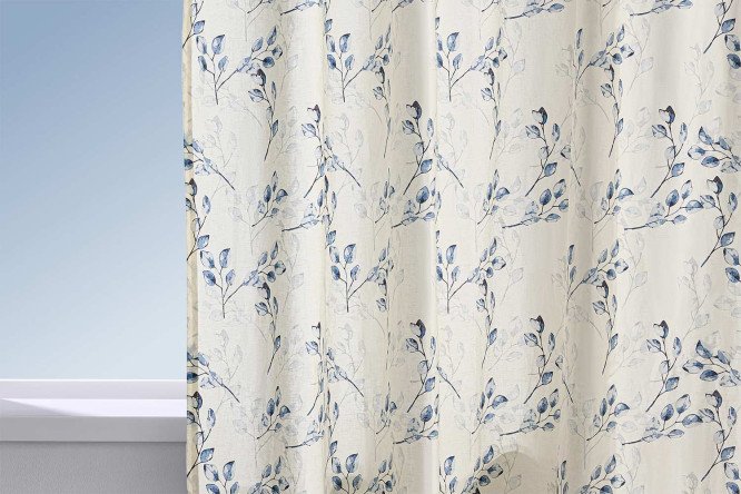 Изображение товара Штора HOFF Пастель 145х300 см бело-синяя, универсальная лента