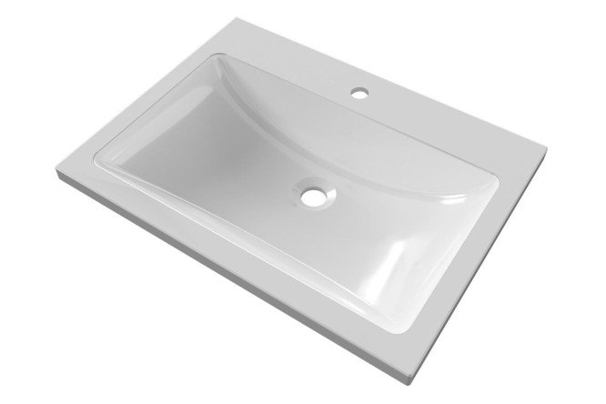 Изображение товара Накладной умывальник Soft 60 из литьевого мрамора 60х15х45 см